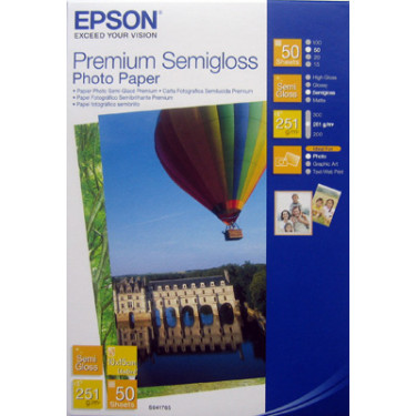 Фотопапір Premium Semigloss 10х15 см, 50 арк Epson (C13S041765)