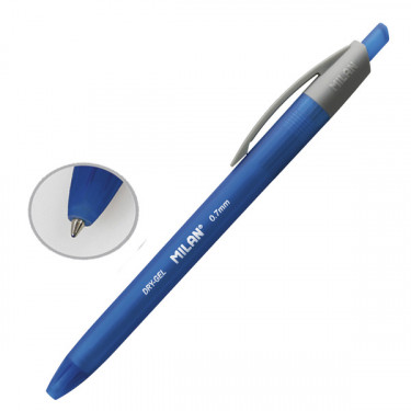 Ручка гелева, автоматична, 0,7 мм, синя Milan Dry Gel (ml.176540125)