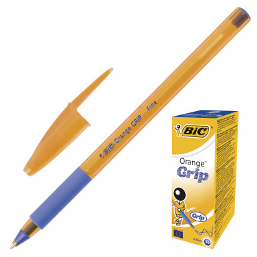 Ручка масляна 0,36 мм, синя Orange Grip BIC (3086123009028) 