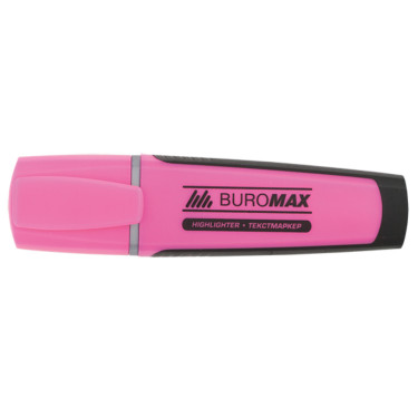 Текст-маркер флуоресцентний, з резиновими вставками, рожевий Buromax (BM.8900-10)
