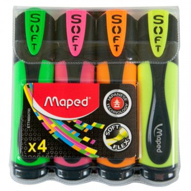 Набір з 4-х текстових маркерів, 1-5 мм, кольорові Fluo Peps Ultra Soft Maped (MP.746047)