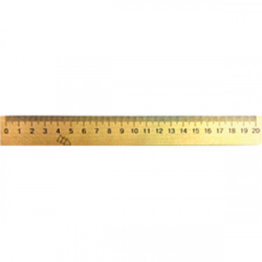 Лінійка дерев'яна, 20 см, шовкографія Mizar (103007/4820226920267)