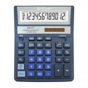 Калькулятор BS-777ВL 12 розрядів, синій Brilliant (BS-777ВL)