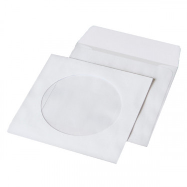 Конверти для CD (124х124 мм), НК з вікном, 50 шт/уп, білі Kuvert (6108_50)
