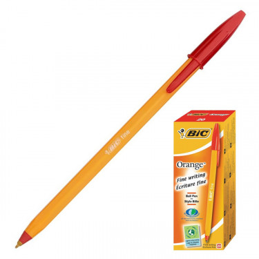 Ручка масляна 0,36 мм, червона Orange BIC (3086121101120)