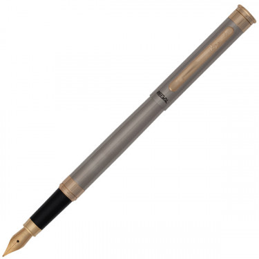 Ручка перова синя сталевий корпус в оксамитовому чохлі Regal (R68007.F)
