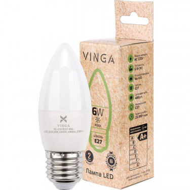 Лампа світодіодна Vinga (VL-C37E27-64L)
