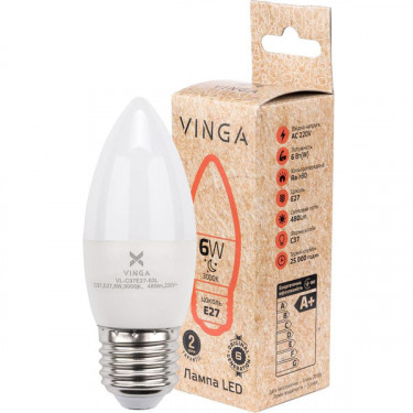 Лампа світодіодна Vinga (VL-C37E27-63L)
