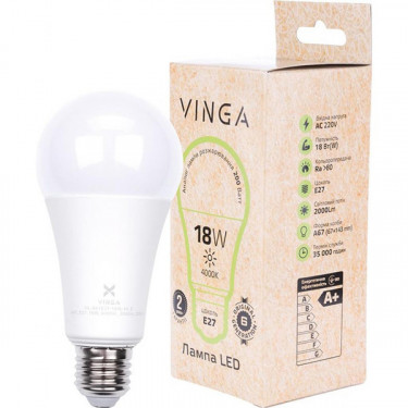 Лампа світодіодна Vinga (VL-A67E27-184L-HLE)