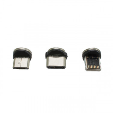 Кабель магнітний 3 в 1 USB 2.0 - Type-C, Micro USB, Lightning 1 м Patron (PN-MAGN-3IN1)