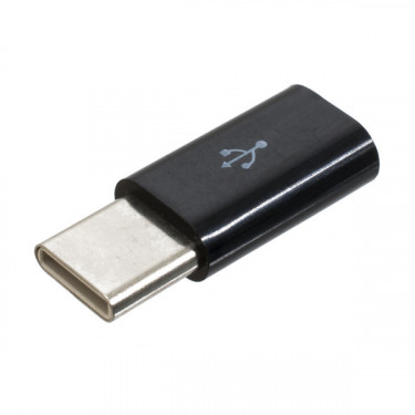 Адаптер (adapter) MICRO USB на Type-C (F/M) чорний Patron (PN-MIC-Type-C)