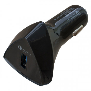 Пристрій зарядний автомобільний Quick charge 3.0 1xUSB 3А, чорний Patron (PN-QC3-CAR-B)