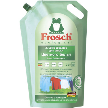 Рідкий засіб для прання кольорових тканин Frosch 2 л (4001499013416)