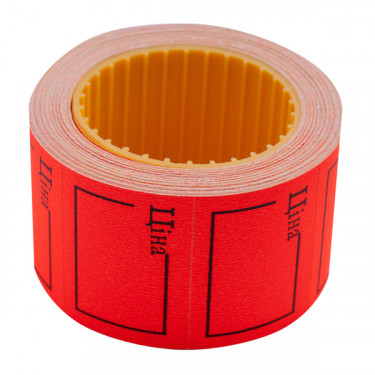 Етикетки-цінники прямокутні 35х25 мм, 240 шт/рул, червоні Ціна Buromax (BM.282106-05)