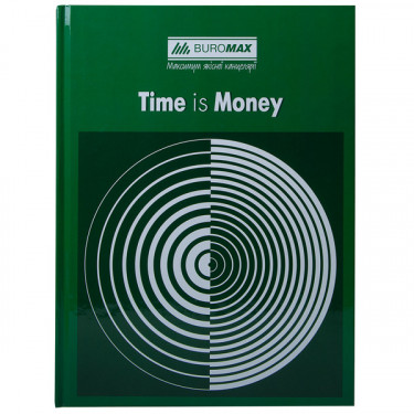 Книга канцелярська А4, 96 арк, клітинка, зелена Times Is Money Buromax (BM.2400-104)