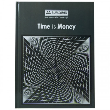 Книга канцелярська А4, 96 арк, клітинка, сіра Times Is Money Buromax (BM.2400-109)