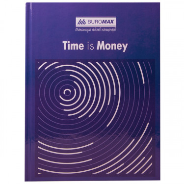 Книга канцелярська А4, 96 арк, клітинка, синя, Times Is Money Buromax (BM.2400-102)