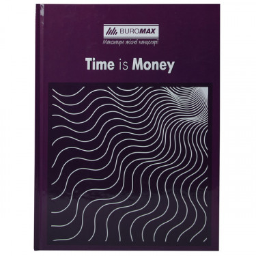 Книга канцелярська А4, 96 арк, клітинка, фіолетова Times Is Money Buromax (BM.2400-107)