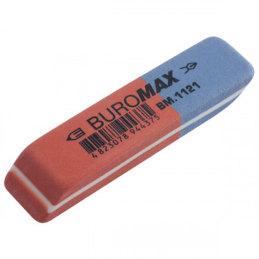 Гумка з абразивною частиною 58x14x8 мм, червона Buromax (BM.1121)