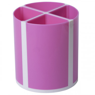 Підставка для ручок пластикова, 4 віділення, рожева Твістер ZiBi (ZB.3003-10)