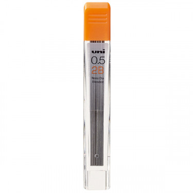 Стрижні для механічних олівців 0.5 мм, 2B, 12 шт Nano Dia Uni (UL05-102ND.2B)
