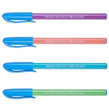 Ручка масляна 0.5 мм, синя, асорті Provence Buromax (BM.8359-01)