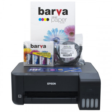 Комплект для друку Printer kit 4в1 Принтер L1110 A4 Epson + чернила Barva + бумага Barva + кабель