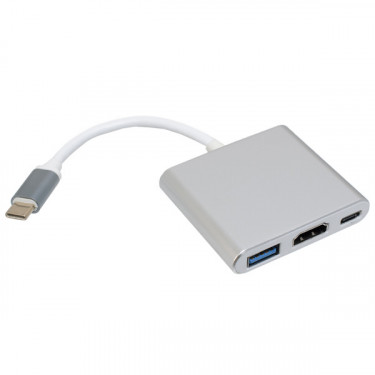 Адаптер (adapter) USB Type-C на HDMI/USB 3.0/Type-C 0,1 м Patron (PN-Type-C-HUB)