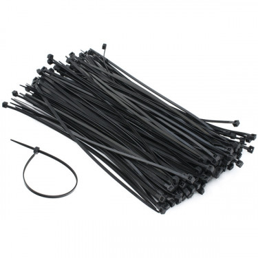 Стяжка кабелю 2,5х150мм, 100 шт, чорна Patron (PLA-2.5-150-BL)
