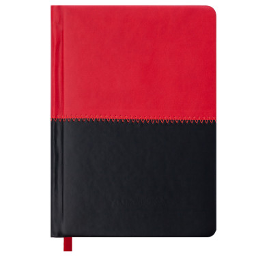 Щоденник недатований A5, червоний + чорний Quattro Buromax (BM.2024-94)