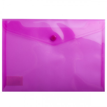 Тека-конверт на кнопці А5, глянцева, напівпрозора, рожева Buromax (BM.3936-10)