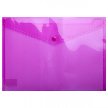 Тека-конверт на кнопці А4, глянцева, напівпрозора, рожева Buromax (BM.3926-10)