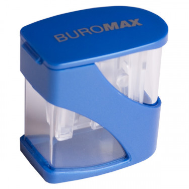 Точилка велика з контейнером пластик, 2 отвори, синя Master twist Buromax (BM.4777)