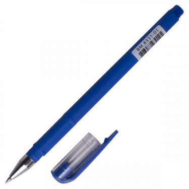 Ручка гелева 0.5 мм з прогумованим покриттям, синя Focus Buromax (BM.8331-01)