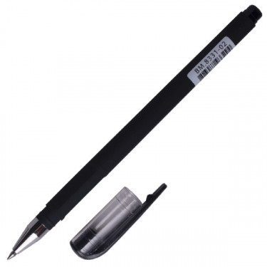Ручка гелева 0.5 мм з прогумованим покриттям, чорна Focus Buromax (BM.8331-02)