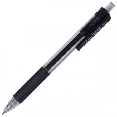 Ручка гелева автоматична 0.5 мм з гумовим грипом, чорна Target Buromax (BM.8332-02)