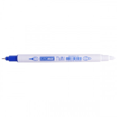 Ручка-коректор 0.5 мм/3.0 мм, капілярна, синя Twin Buromax (BM.8303-01)