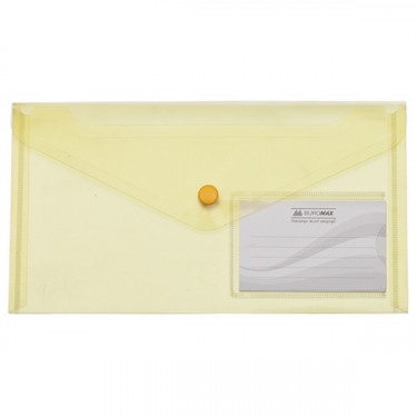 Тека-конверт на кнопці DL, глянцева, прозора, жовта Travel Buromax (BM.3938-08)