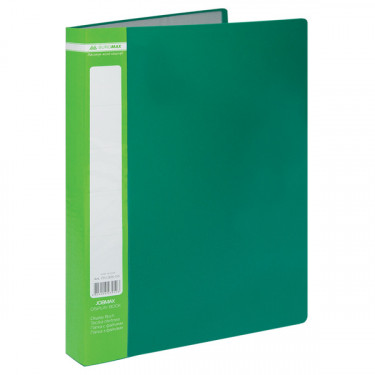 Папка пластикова, A4, з 60 файлами, зелена Jobmax Buromax (BM.3621-04)