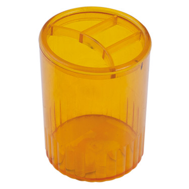 Стакан-підставка пластиковий, 4 відділення, лимонний Арніка (81978)