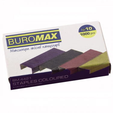Скоби №10 1000 шт, кольорові Buromax (BM.4421)