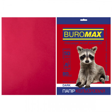 Папір кольоровий А4, 80 г/м2, 50 листів, бордовий Dark Buromax (4823078962218)