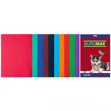 Набір кольорового паперу А4, 80 г/м2, 50 листів, 10 кольорів Dark+Intensive Buromax (4823078962416)
