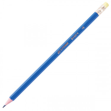 Олівець графітовий, НВ, з ластиком, синій Jobmax Buromax (BM.8514)