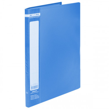 Папка пластикова, A4, з 20 файлами, синя Jobmax Buromax (BM.3605-02)