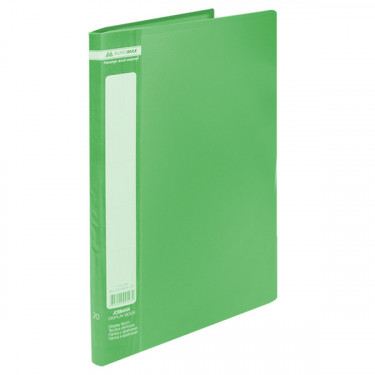 Папка пластикова, A4, з 20 файлами, зелена Jobmax Buromax (BM.3605-04)