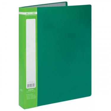 Папка пластикова, A4, з 40 файлами, зелена Jobmax Buromax (BM.3616-04)