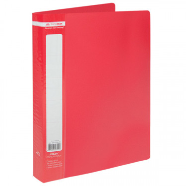Папка пластикова, A4, з 40 файлами, червона Jobmax Buromax (BM.3616-05)