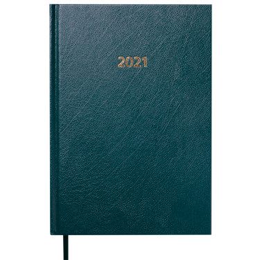 Щоденник датований 2021 A5, бумвініл, зелений Strong Buromax (BM.2129-04)
