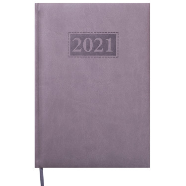 Щоденник датований 2021 A5, штучна шкіра, сірий Gentle (Torino) Buromax (BM.2109-09)